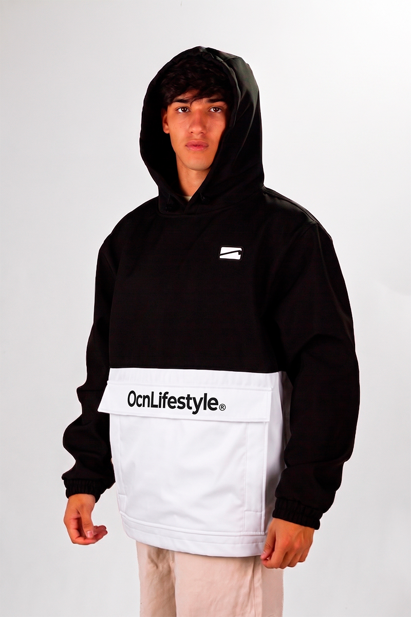 Anorak Ocn Castor Negro Blanco PREVENTA
