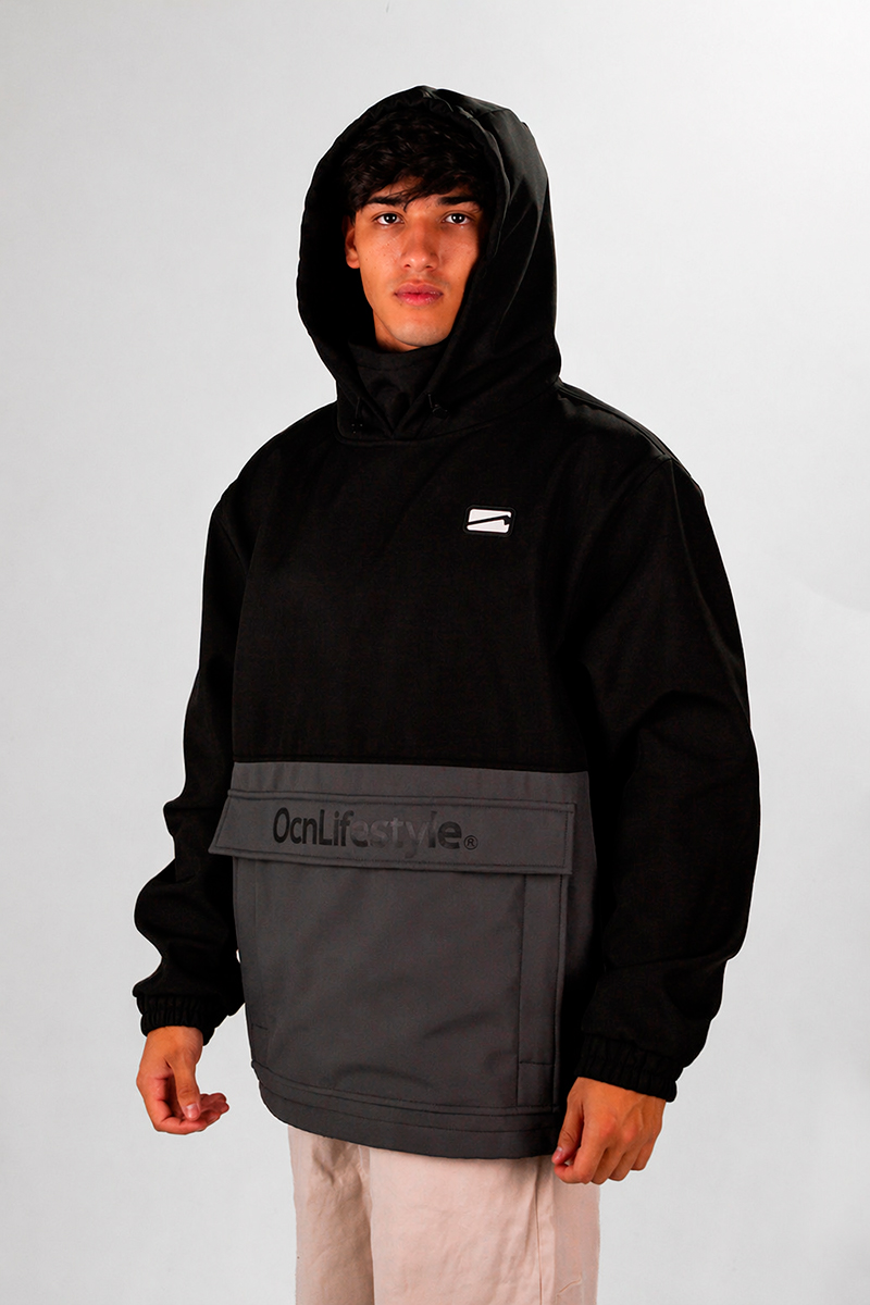 Anorak Ocn Castor Negro Gris Azulado PREVENTA