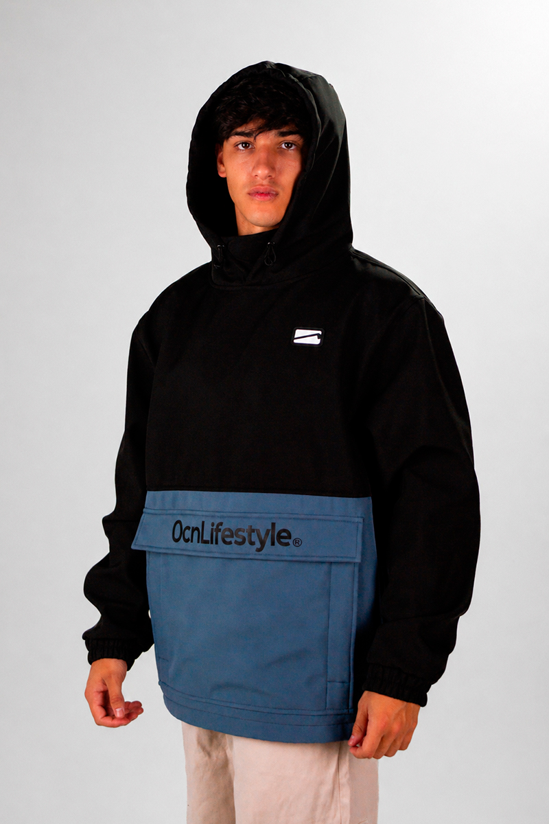 Anorak Ocn Castor Negro Gris Azulado Importado