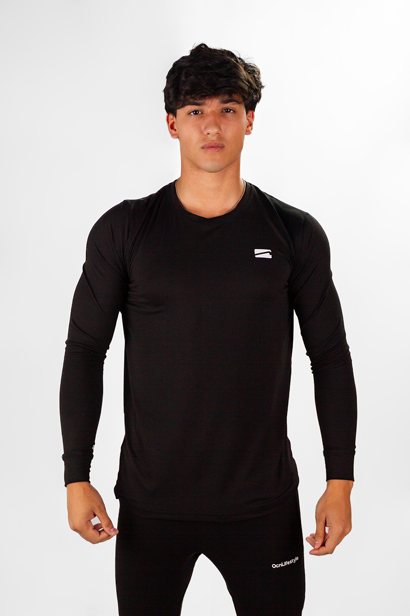 Remera Manga Larga Ocn Termica Heat Negro PREVENTA