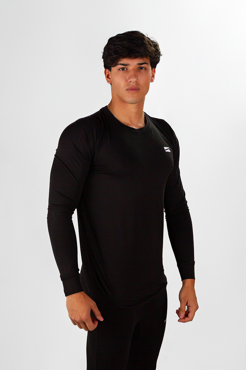 Remera Manga Larga Ocn Termica Heat Negro PREVENTA