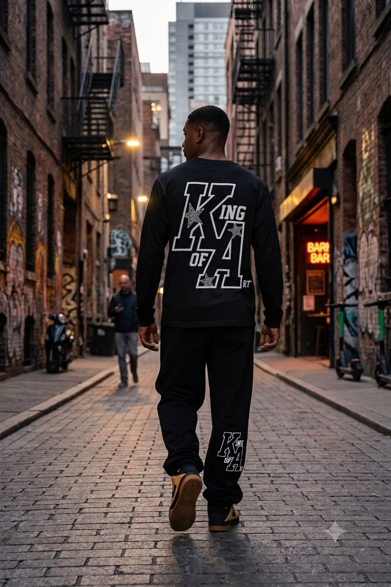 Remera manga larga King Of Art Loud Negro