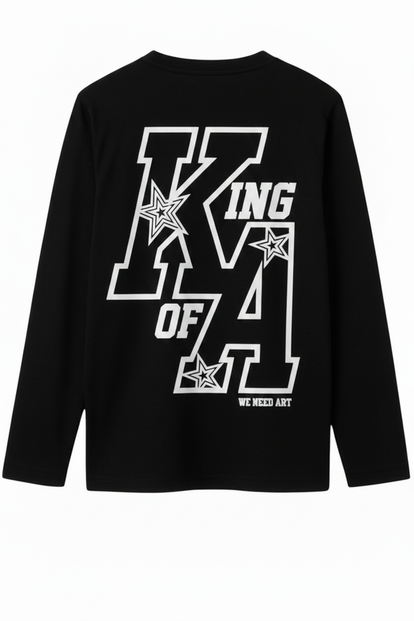 Remera manga larga King Of Art Loud Negro