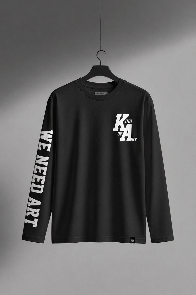 Remera manga larga King Of Art Loud Negro