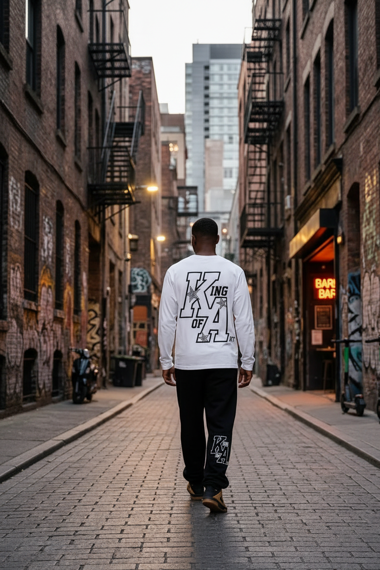 Remera manga larga King Of Art Loud Blanco