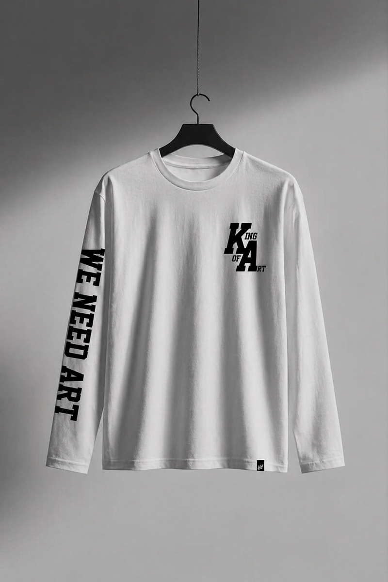 Remera manga larga King Of Art Loud Blanco