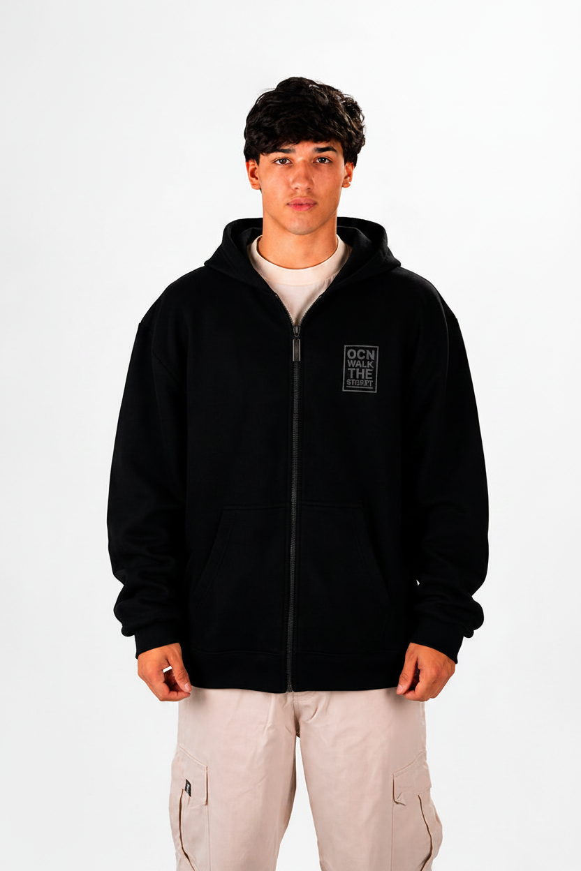 Campera Ocn Bars Negro