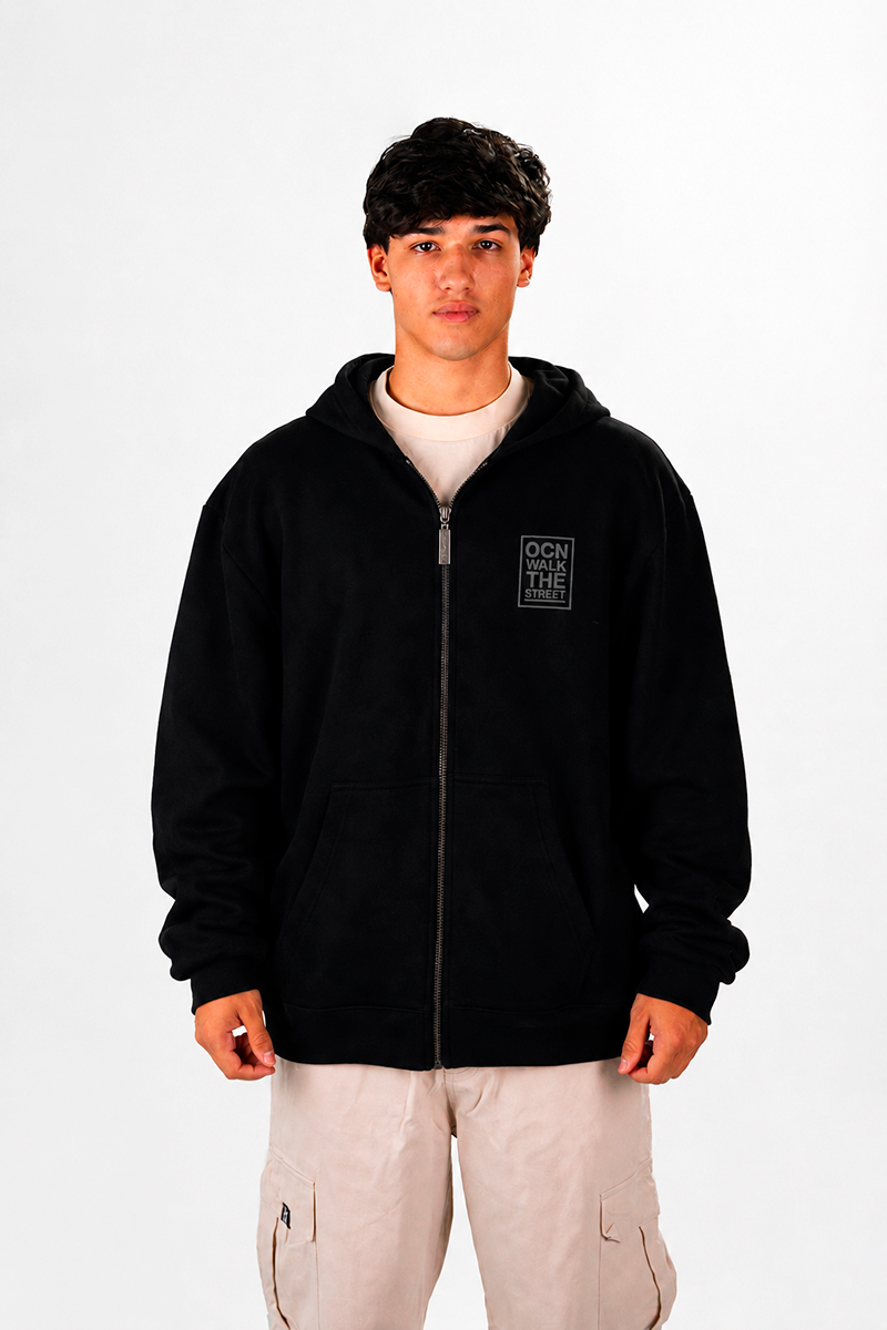 Campera Ocn Bars Negro