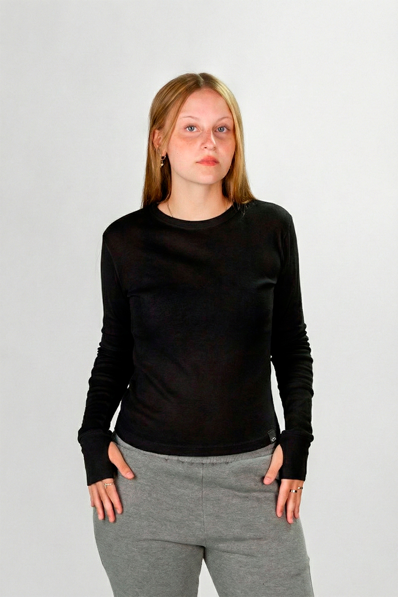 Remera Manga Larga Ocn Cozy Negro