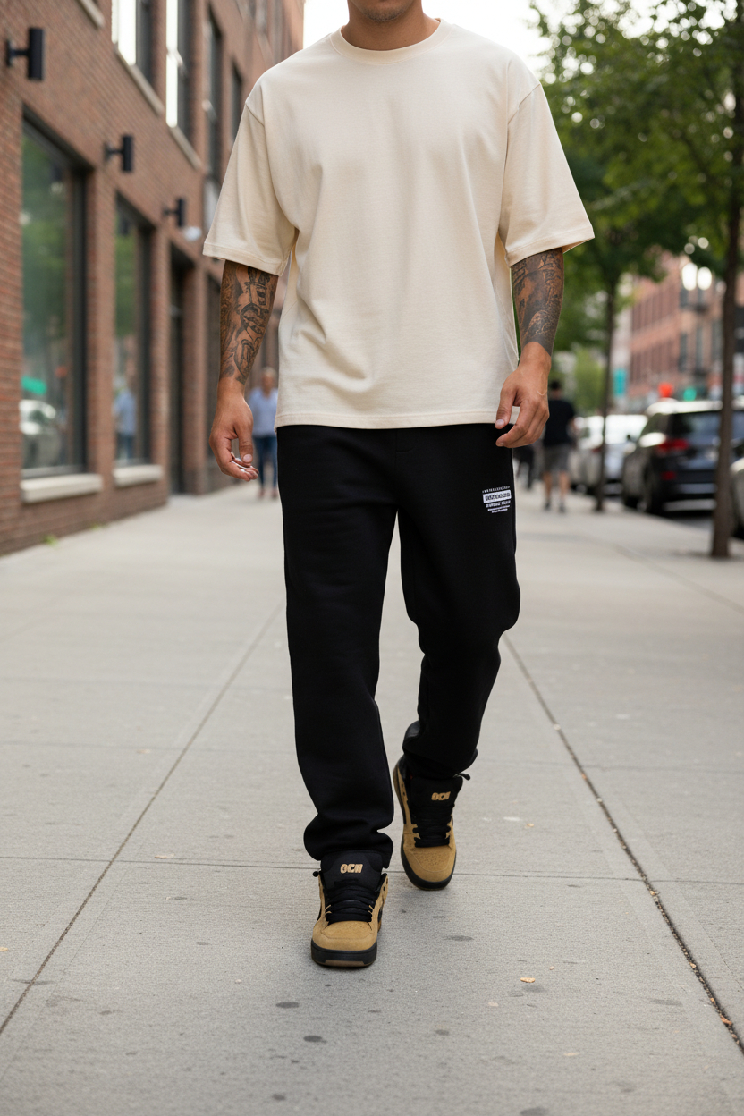Jogging Ocn Loose Fleece Negro