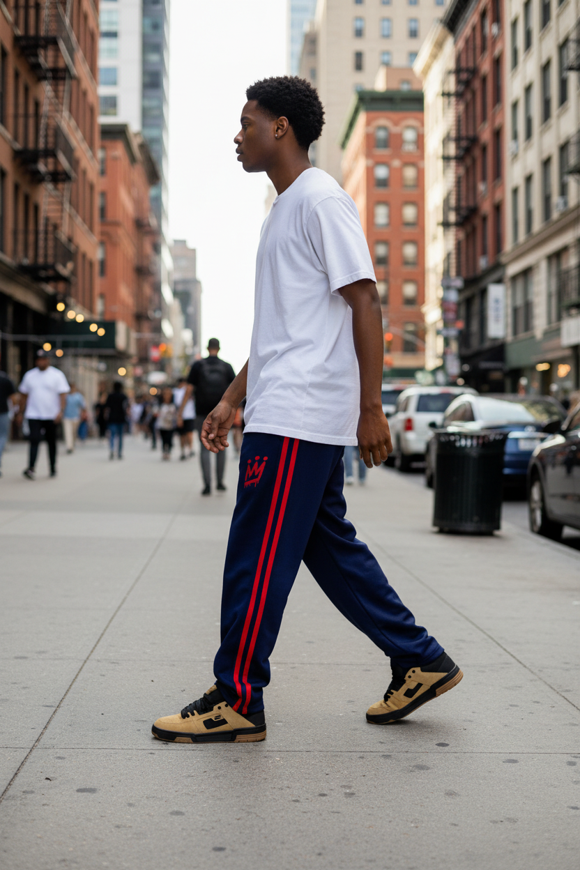 Jogging King Of Art Strips Rust Azul