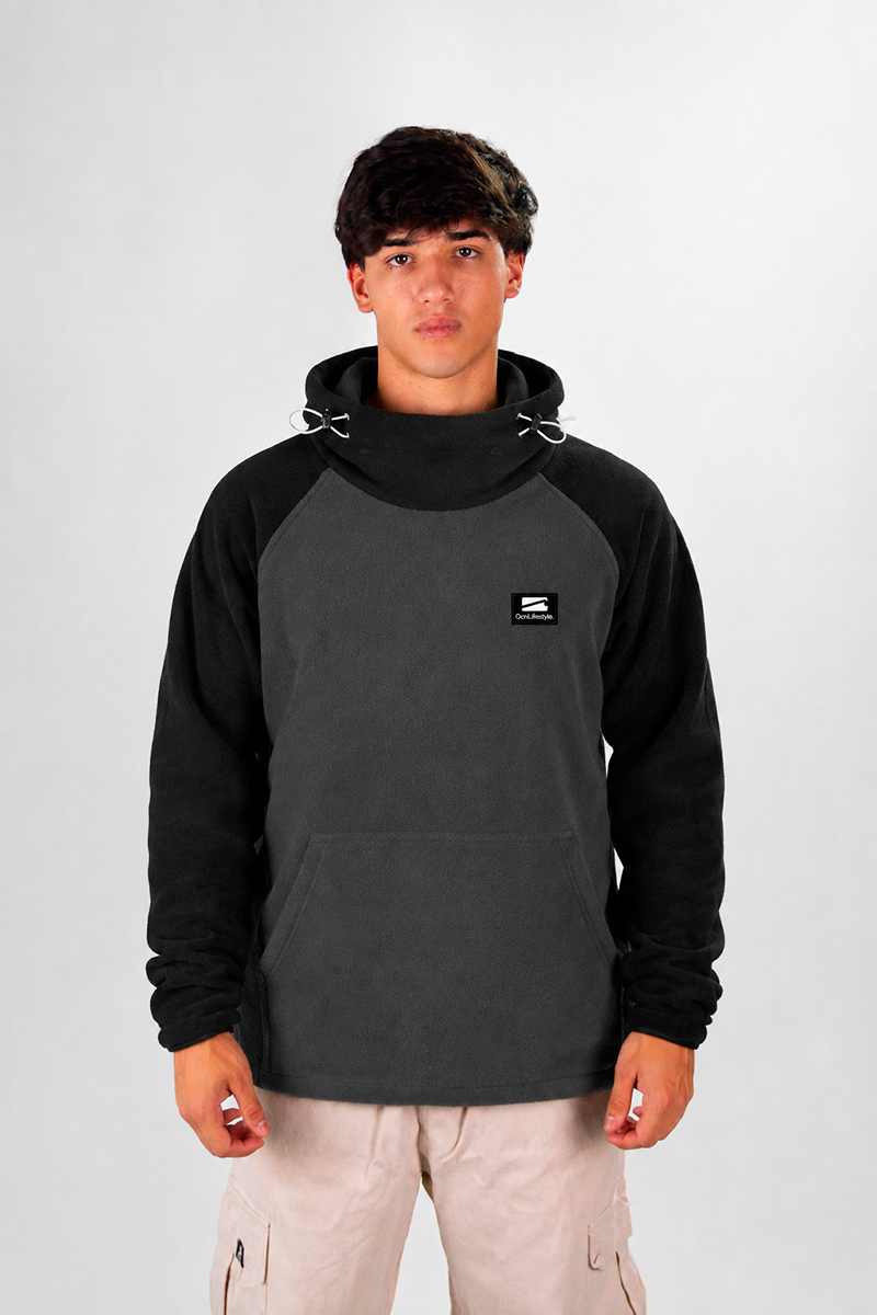 Buzo Ocn Hombre Polar Comb Gris/Negro