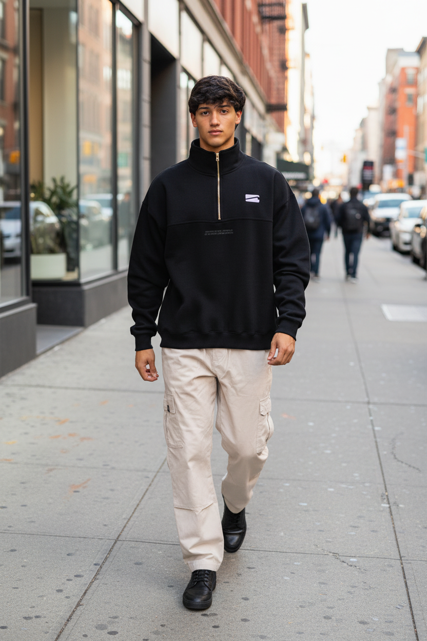 Buzo Ocn Cozy Zip Negro