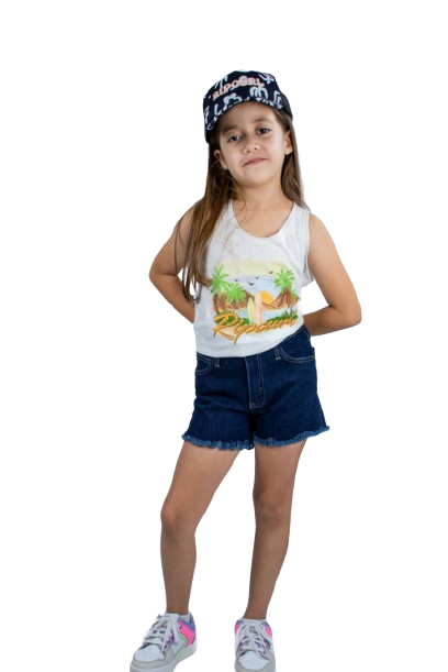 Short De Jean Ocn Kids Azul