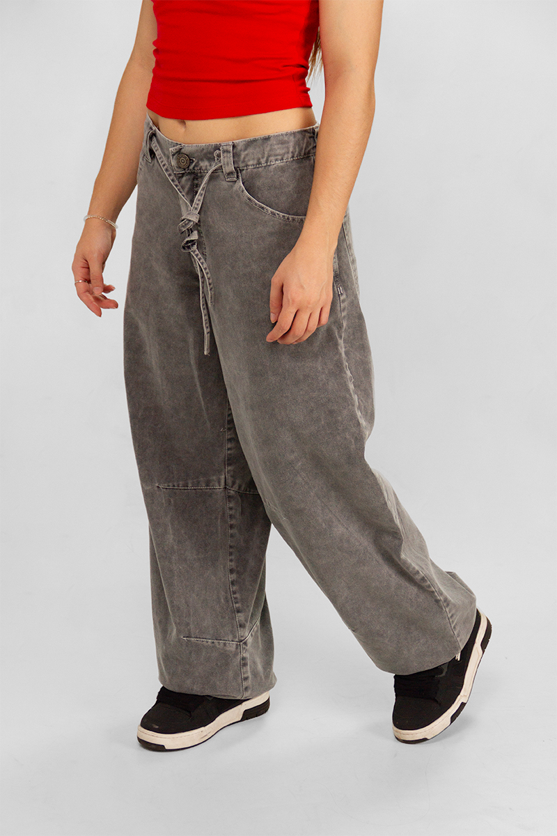 Pantalon Ocn Barrel Wash Gris