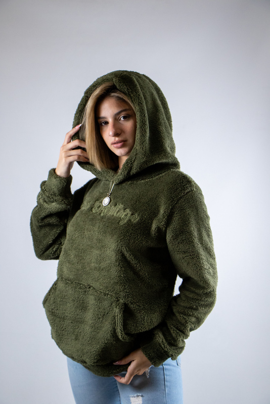 Buzo Ocn Mujer Cozy Hood Militar 266 Verde