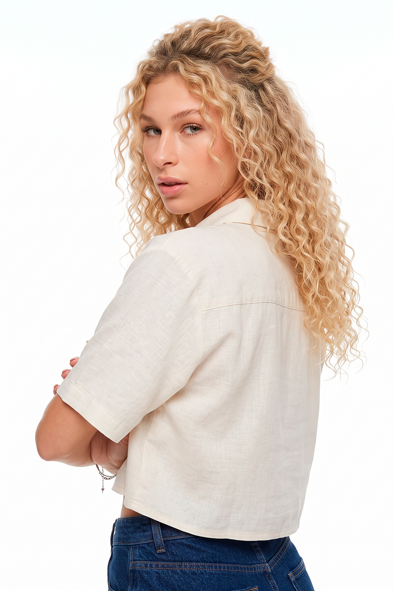 Camisa Ocn Lina Beige