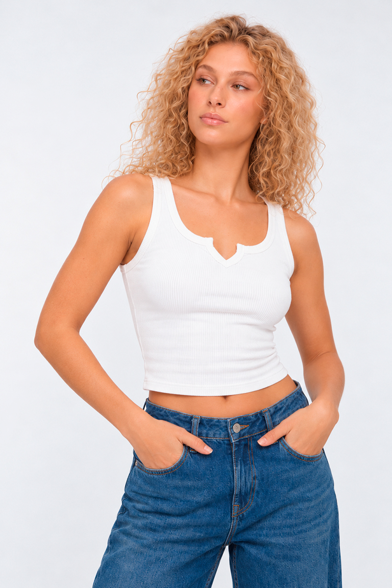 Musculosa Ocn Uma Long Blanco