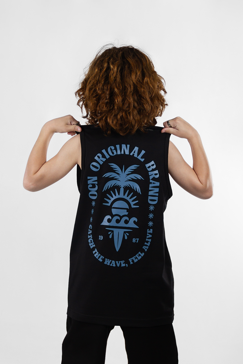 Musculosa Ocn Kids Original Regular Negro 7018D