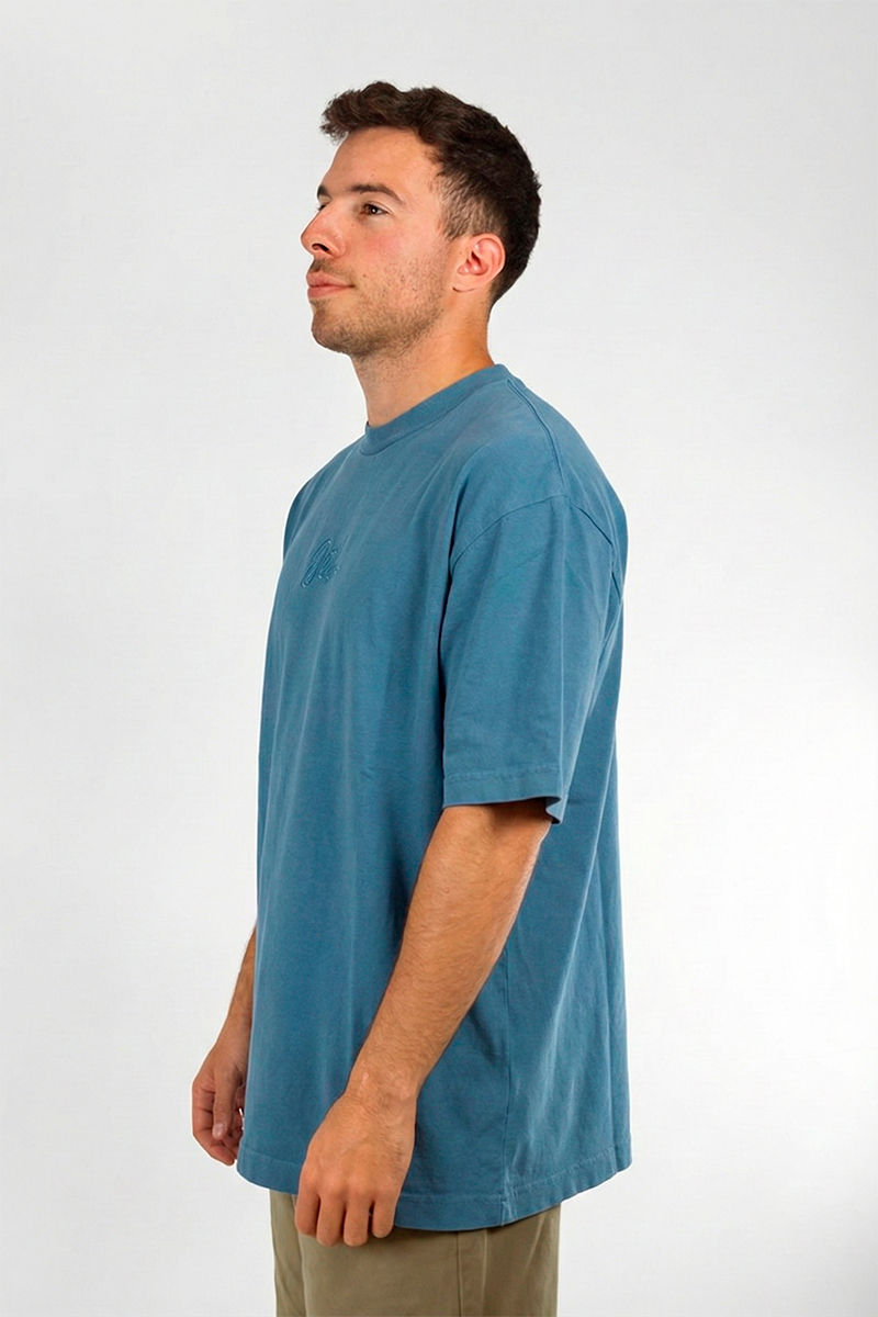 Remera Ocn Cracked Wash Azul