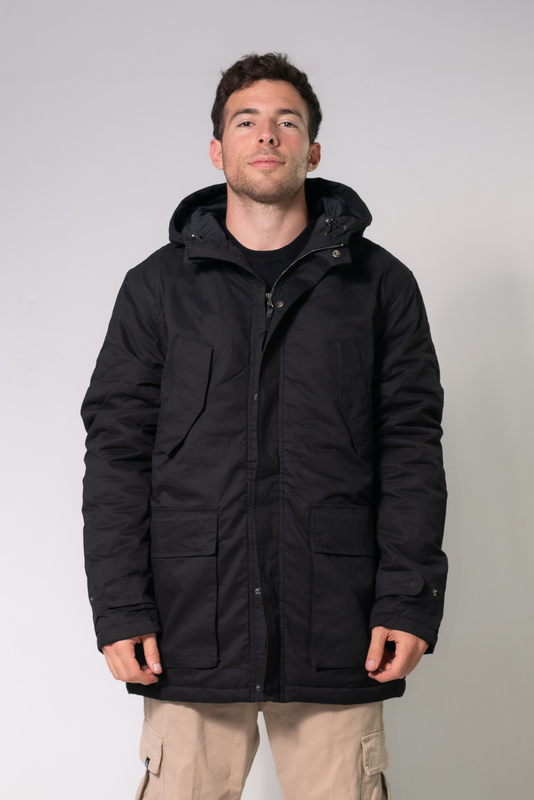 Campera Ocn Hombre  Static Imp Negro