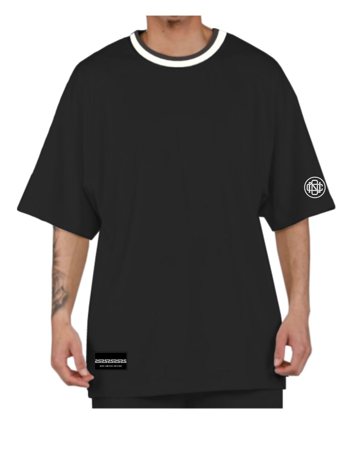 Remera Ocn Hombre K-Neck Negro Oversize 7011A