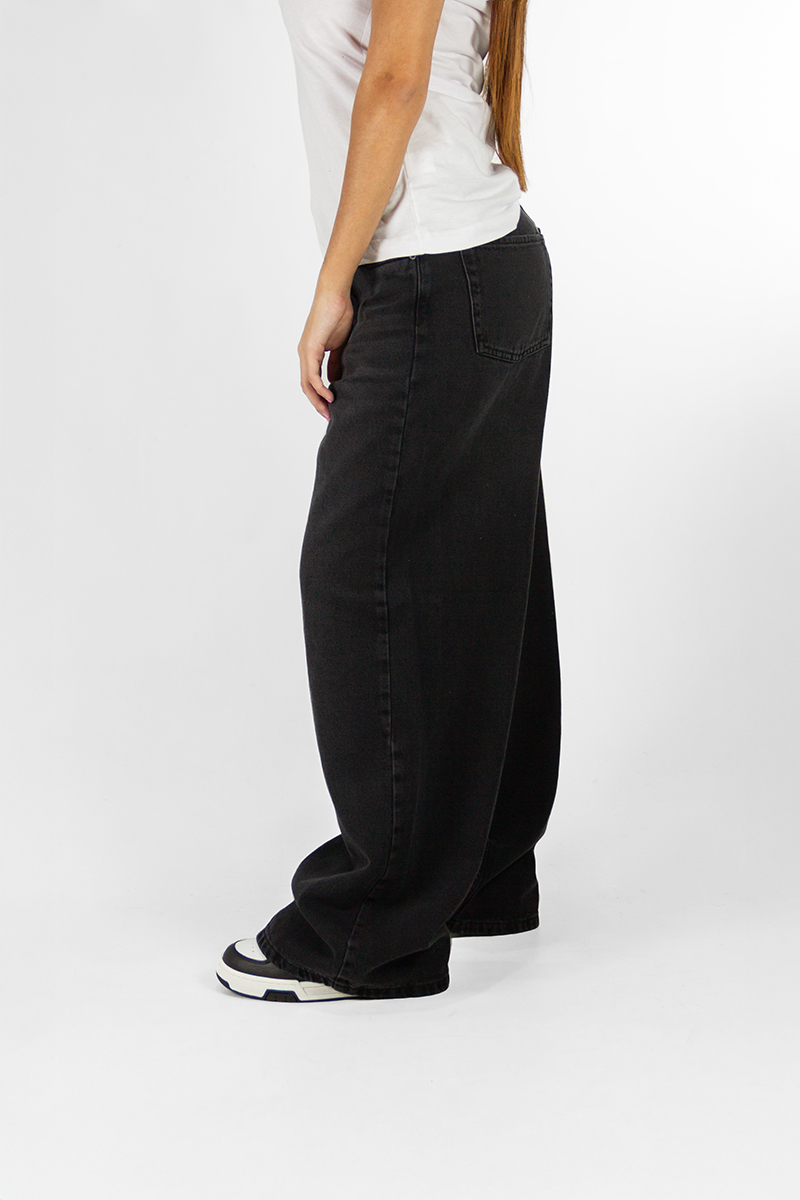 Jean Ocn Mujer WIde Leg  Black Str 601