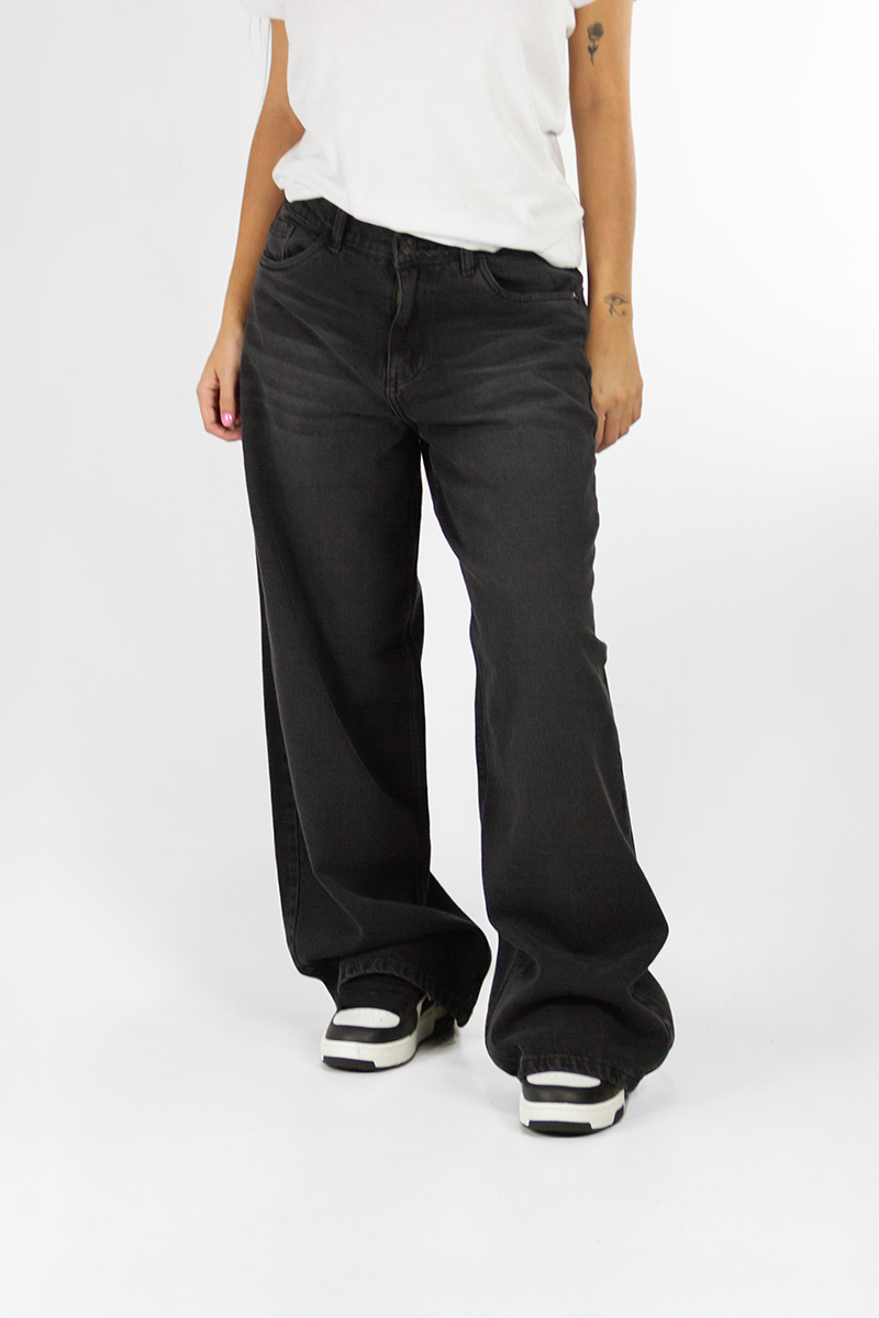 Jean Ocn Mujer WIde Leg  Black Str 601