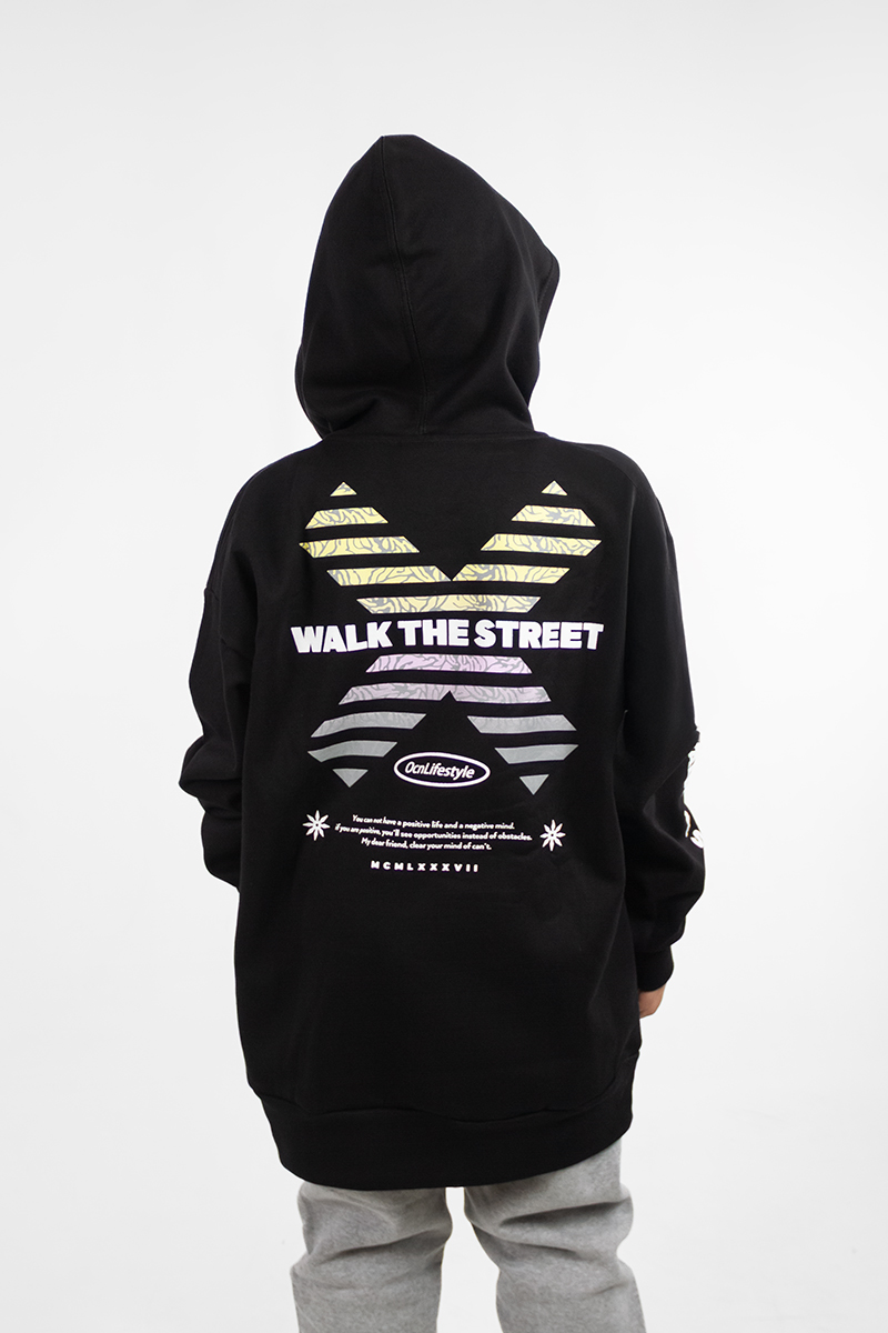 Buzo Ocn kids Canguro Original Oversize  Negro