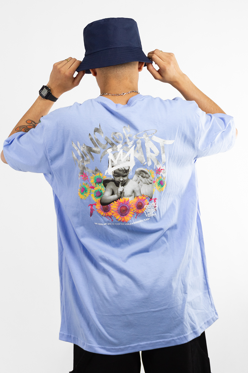 Remera King Of Art Hombre Urban Shirt Relax Celeste Z5