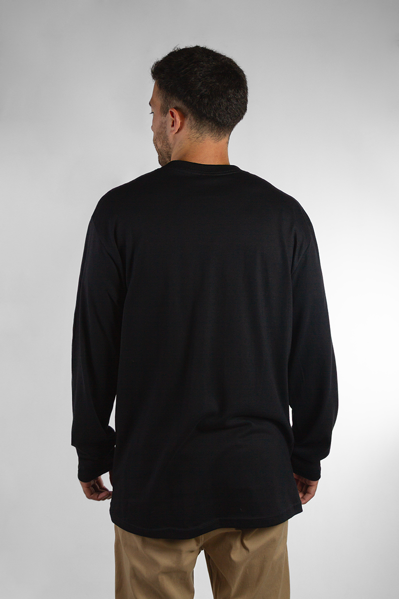 Remera Ocn Manga Larga Hombre Original Negro 601H9