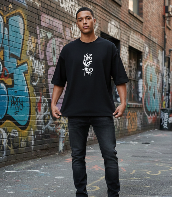 Remera King Of Art Creacked Wash Negro