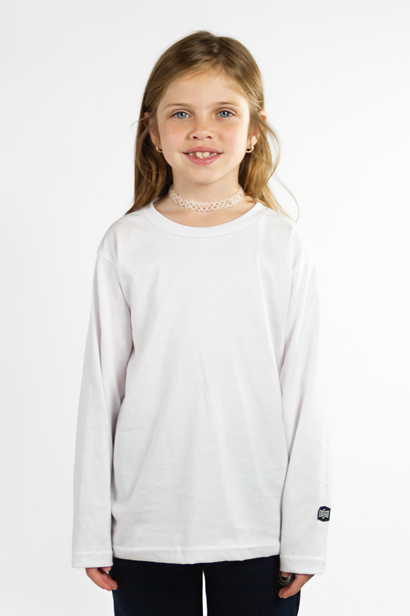 Remera Ocn Kids  Manga Larga Basic Long Relax Blanco