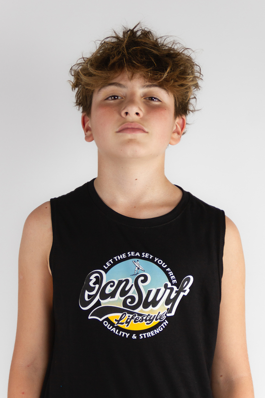 Musculosa Ocn Kids Ride Negro (u3)