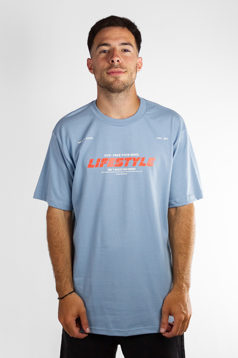 Remera Ocn Hombre Original  Celeste E9