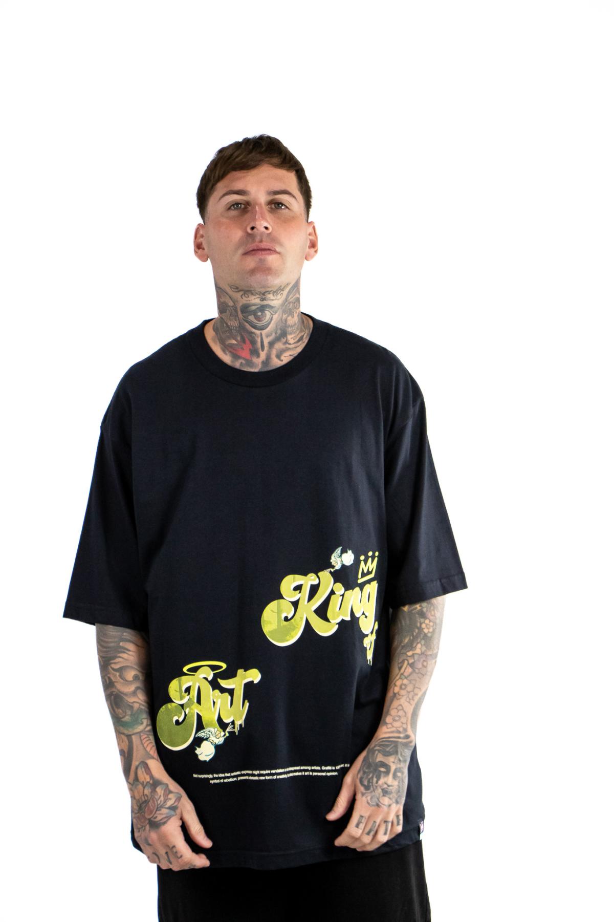 Remera King Of Art Oversize H Urban Shirt Negro P6 Unisex