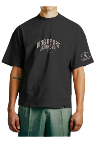Remera King of Art Austin Negro Boxy Fit 7018L