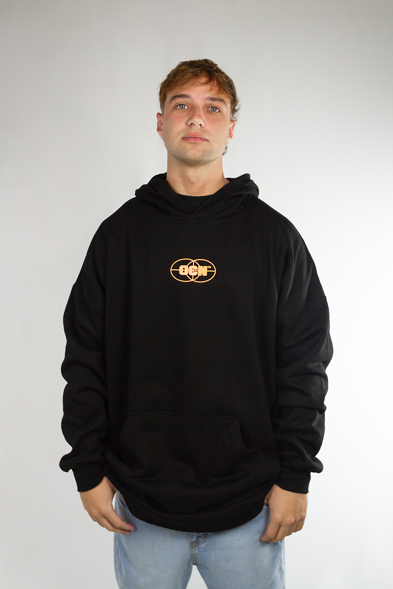 Buzo Ocn Hombre Canguro Original Oversize Negro