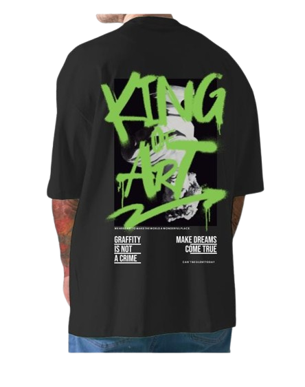 Remera King Of Art Hombre Urban Shirt Negro Relax 701F7