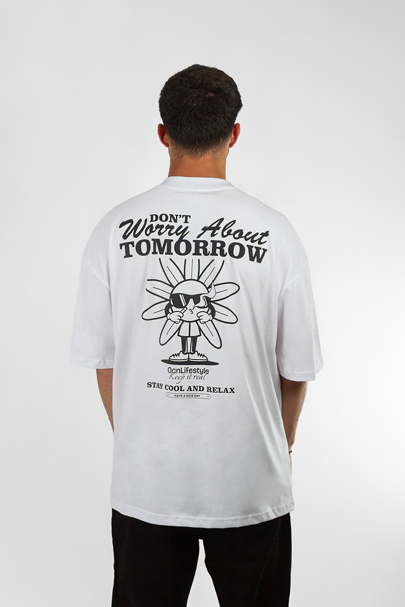 Remera Hombre Harvey Oversize Blanco 702L7