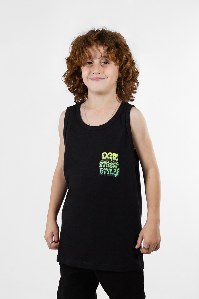 Musculosa Ocn Kids Original Regular Negro 7011K