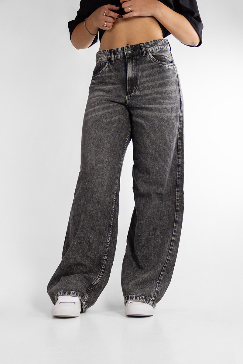 Jean Ocn Mujer Wide Leg Grey