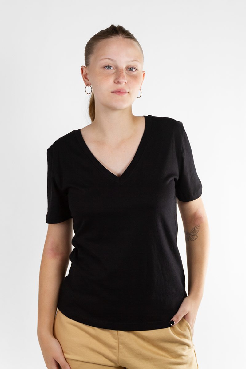 Remera Mujer Ocn Basic V Negro T4