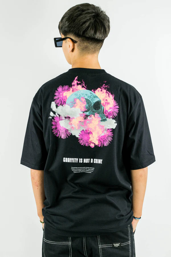 Remera King Of Art Oversize Urban Shirt Negro 057