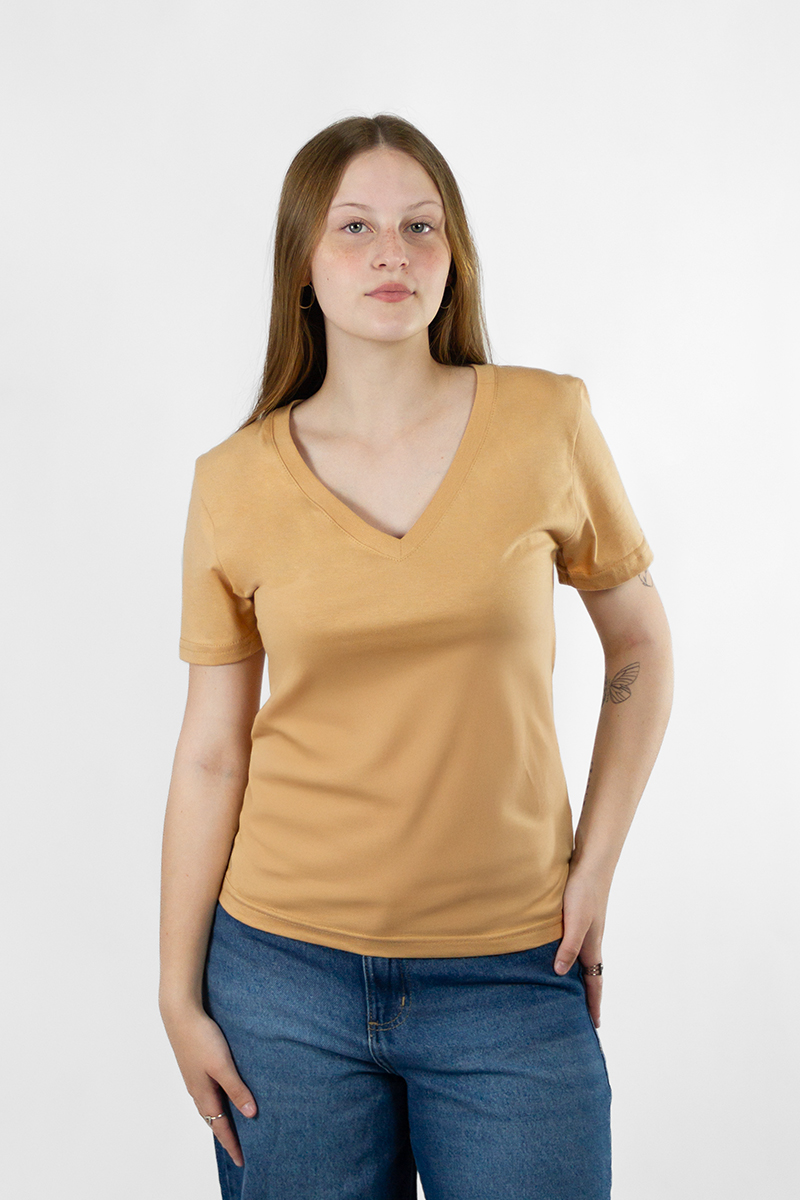 Remera Mujer Ocn Basic V Beige 7E8