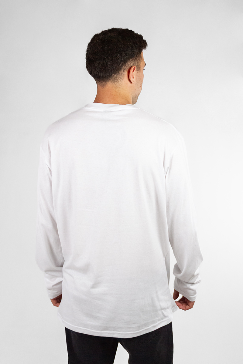 Remera Ocn Manga Larga Hombre Original Blanca 602H9