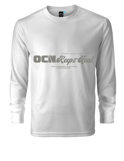 Remera Ocn Manga Larga Hombre Original Blanca 602H9