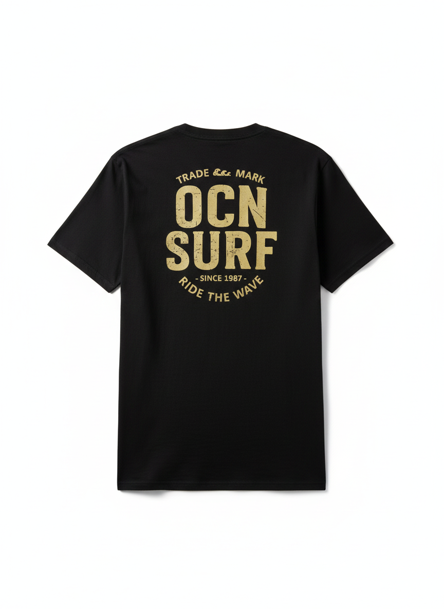 Remera Ocn Hombre Original Regular Negro  7017R