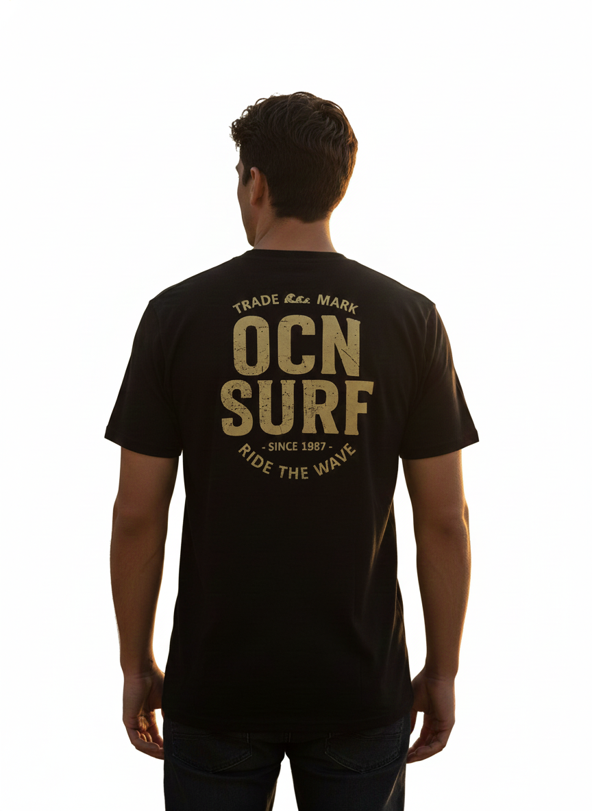Remera Ocn Hombre Original Regular Negro  7017R