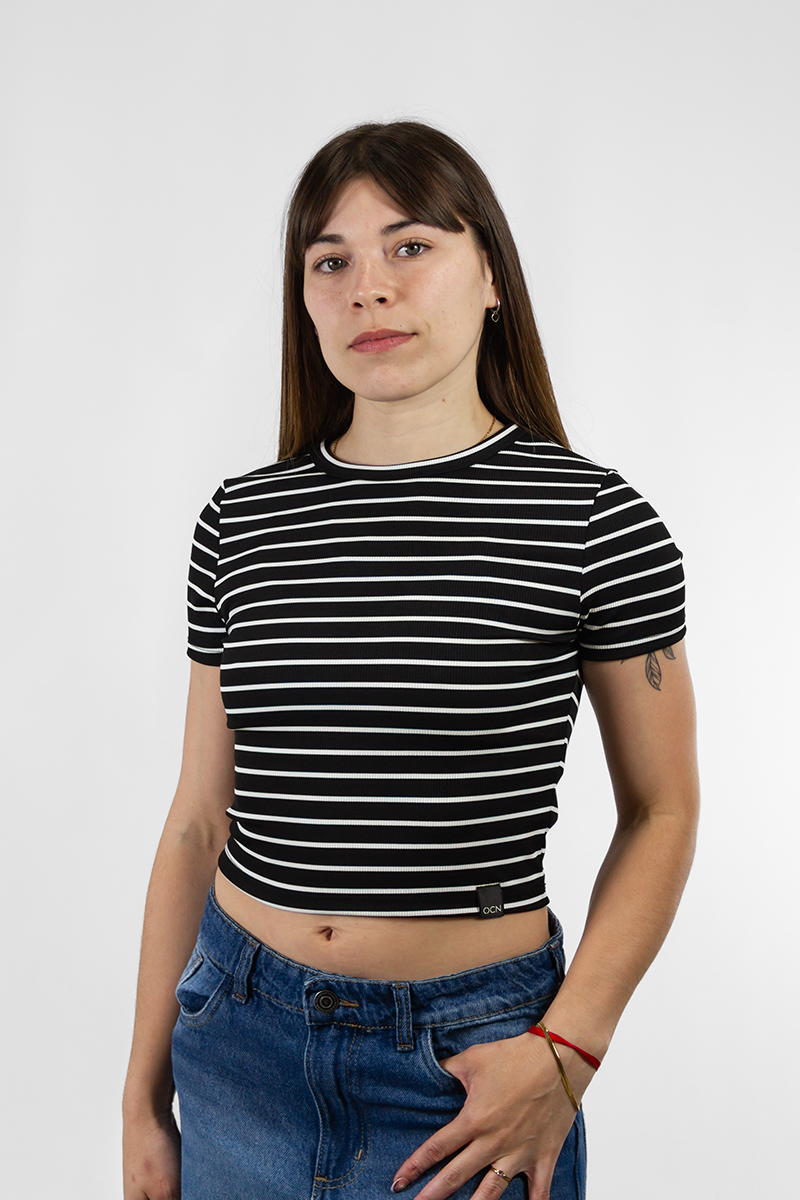 Remera Ocn Mujer Wednesday Negro/Blanco 701